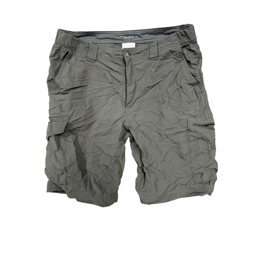 Columbia Omni-Shade Pants Mens 34x32 Green Convertible Cargo Hiking Zip Off